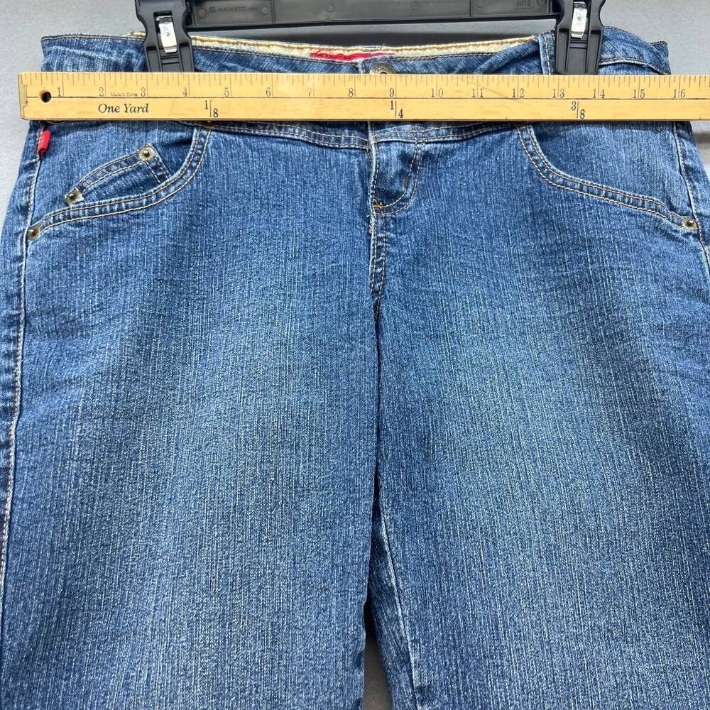 Vintage Bongo Women's Denim Bermuda Shorts Size 9 Cuffed Hem - Picture 2 of 11